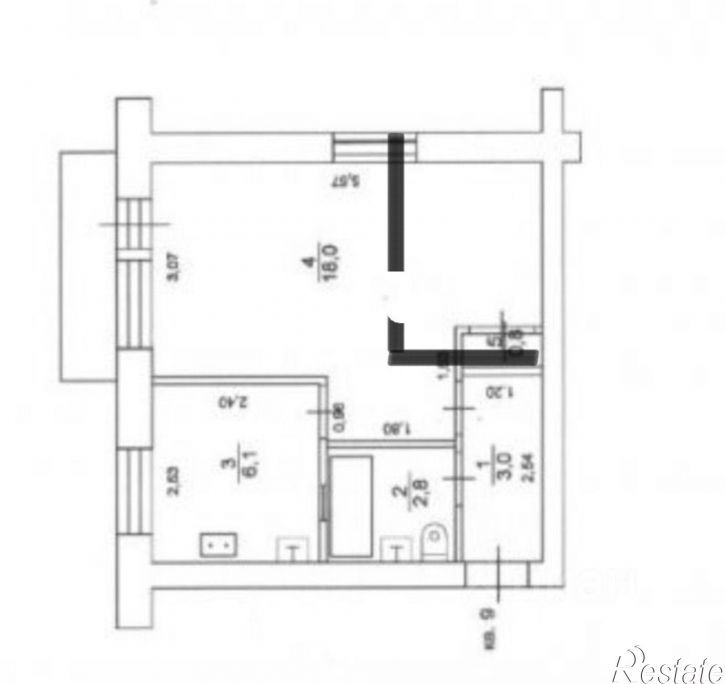 1-комн квартира ул Пролетарская, 35,  д. 35