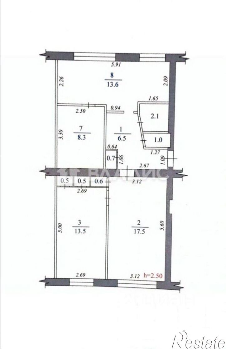 3-комн квартира проспект Калинина, 9,  д. 9