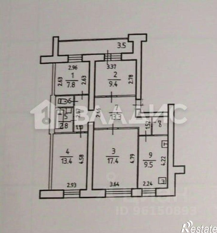 4-комн квартира ул Антикайнена, 1,  д. 1