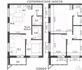 3-комн, 61 кв м, этаж 5/25 Тапиола, 2 к1