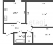 2-комн, 49кв м, этаж 2/5 ул Варламова, 11