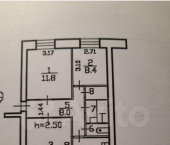 3-комн, 55кв м, этаж 2/5 улица Антикайнена, 15 к3