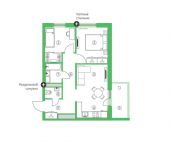 3-комн, 54 кв м, этаж 2/14 район Древлянка