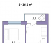2-комн, 36 кв м, этаж 18/23 Петрозаводск, Гражданская улица
