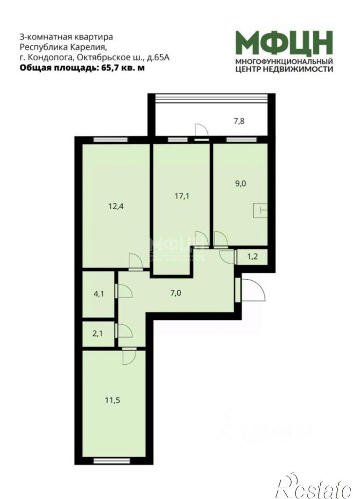 3-комн квартира Октябрьское шоссе, 65А,  д. 65А