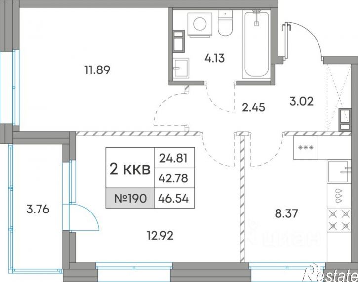 2-комн квартира в новом доме Петрозаводск